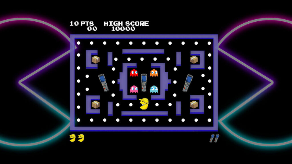 Imagen principal: Mejora tu nivel logístico: renta handhelds, impresoras y lectores con estrategia Pac-Man
