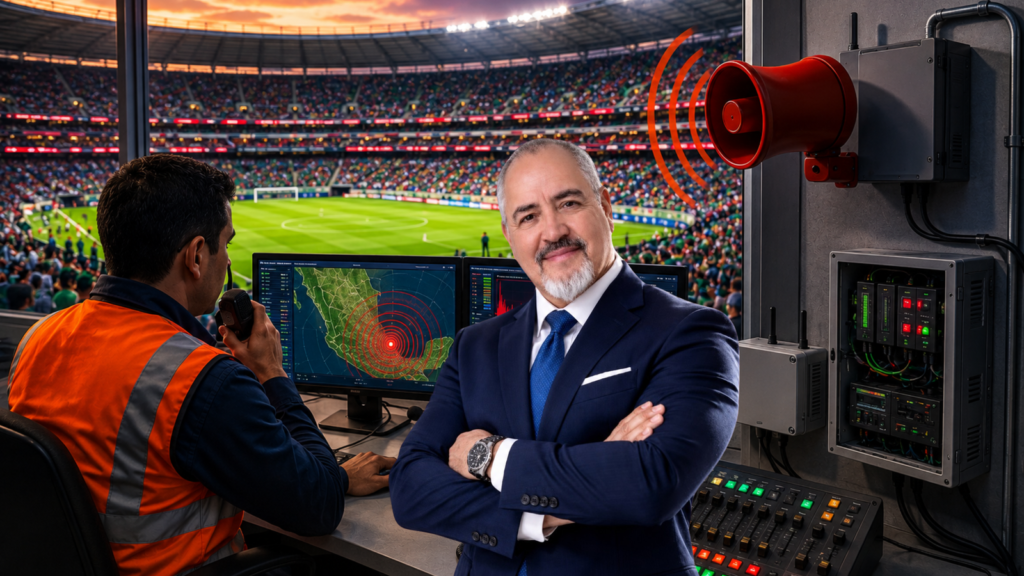 Imagen principal: Seguridad que se escucha: alertas sísmicas en estadios y eventos masivos