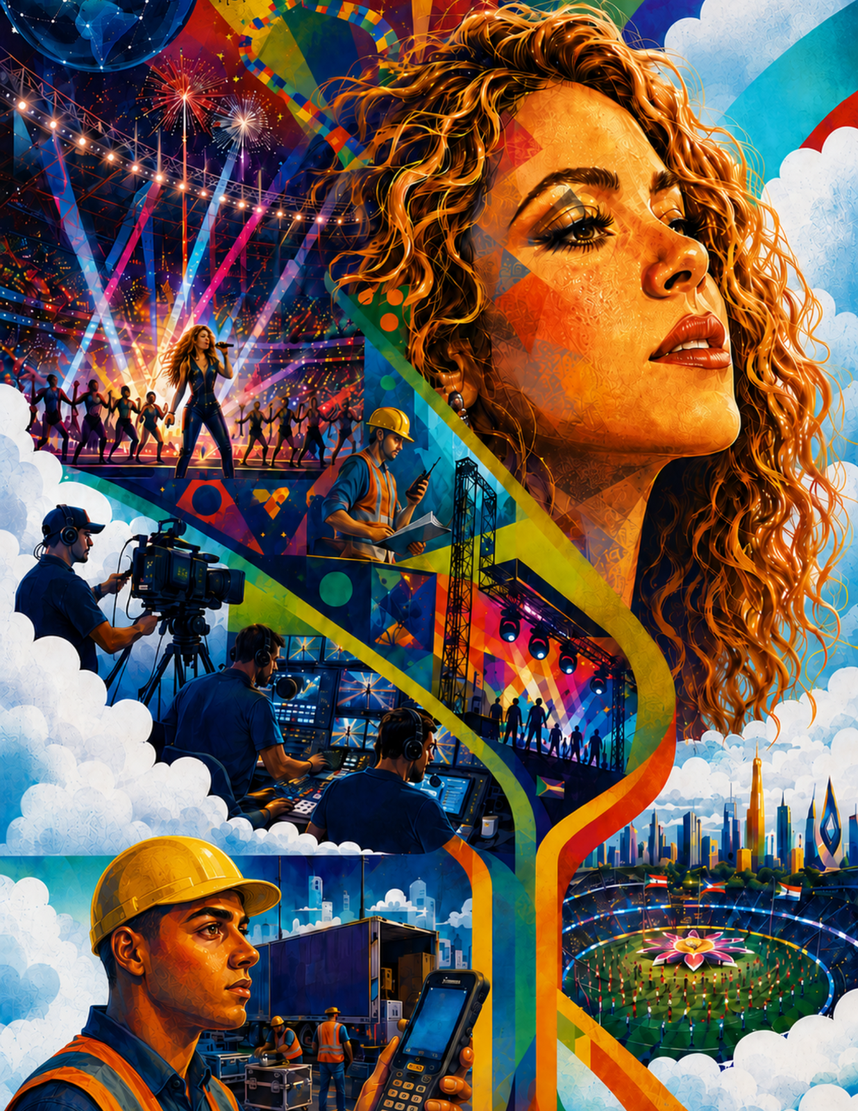Ilustración del artículo «Cuando el estadio se convierte en escenario: la logística detrás de las ceremonias que inauguran al mundo»