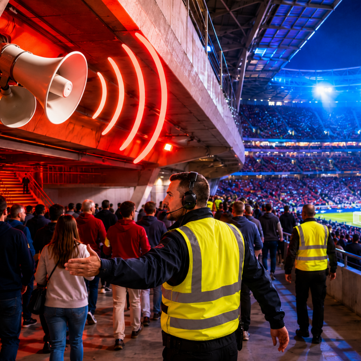 Ilustración del artículo «Seguridad que se escucha: alertas sísmicas en estadios y eventos masivos»
